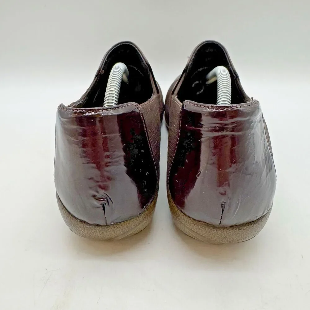 Naot Miro Leather Slip On Loafers Women's EU 41 - 10 US Brown Unique Leaf Soles